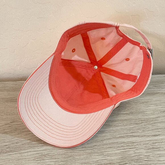 Disney Hat Cap Mickey Mouse Love Pink Peach Coral Stitched - Picture 7 of 7